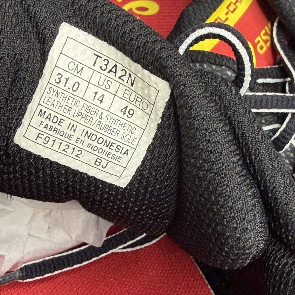 Asics Gel Chase Sneaker Shoe Mesh Leather Black White Red Men 14 NIB - Picture 9 of 12